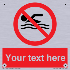 Custom No swimming prohibition Sign